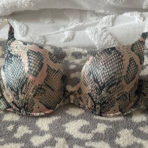 Savage X Fenty Pink and Black Snakeskin Bra